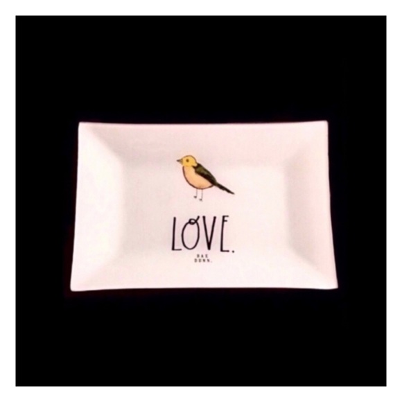 Rae Dunn LOVE Glass Accent Tray with Bird Graphic - Picture 12 of 12